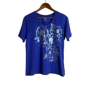 3 for $30! Carroll Reed metallic‎ floral shirt